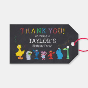 Étiquettes-cadeau Sesame Street Pals Chalkboard Arc-en-ciel Annivers