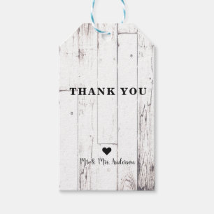Étiquettes-cadeau Shabby Chic Bois Blanc Rustique Agritourisme Grang