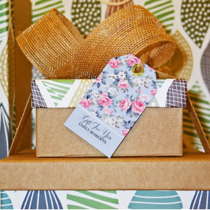 Étiquettes-cadeau Shabby Chic Roses Roses Roses Roses Simples Motif