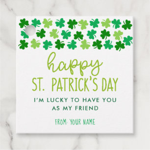 Étiquettes Cadeau Shamrock Lucky friend St. Patrick's Day