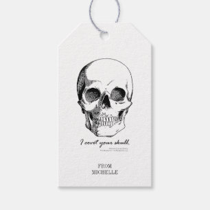 Étiquettes-cadeau Sherlock Citation I Covet Your Skull Gothic Cadeau