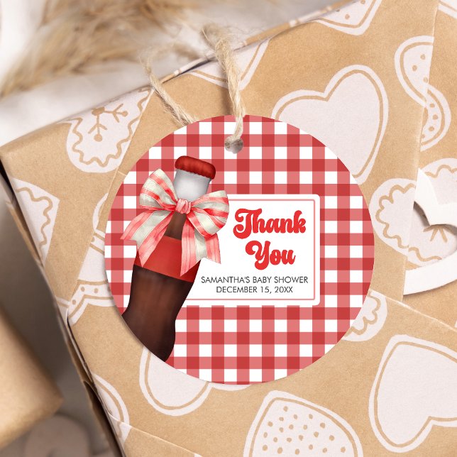 Étiquettes Cadeau She's Ready to Pop Baby Shower Round (She's Ready to Pop Cola Baby Shower Favor Tags)