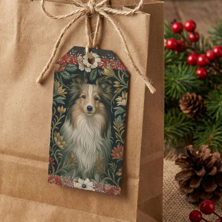 Étiquettes-cadeau Shetland Sheepdog Sheltie Cottagecore Vintage
