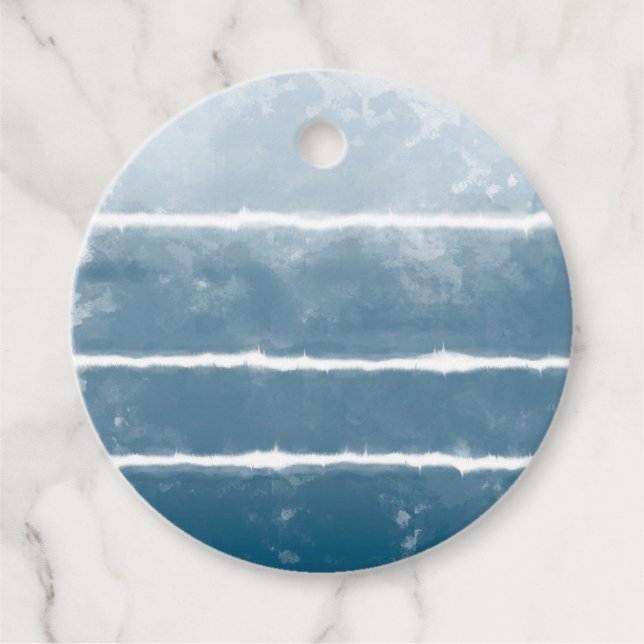 Étiquettes Cadeau Shibori Ombre Retro Tie Dye Hippie Indigo (Devant)