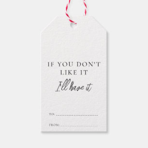 Étiquettes-cadeau Si tu n'aimes pas ça, j'aurai ça drôle Noël