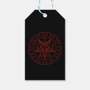Étiquettes-cadeau Sigil de Baphomet triple lune et sigile de lucifer