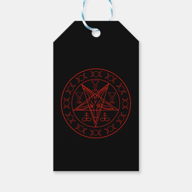 Étiquettes-cadeau Sigil de Baphomet triple lune et sigile de lucifer (Devant)