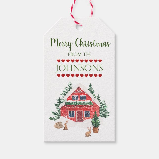 Étiquettes-cadeau Signature de Noël pays (Devant)