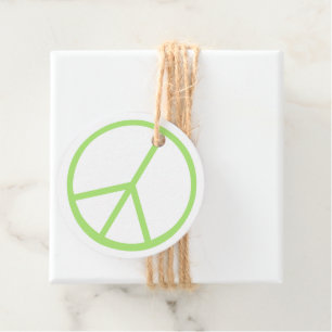 Étiquettes Cadeau Signe de paix du monde vert symbole d'amour groovy