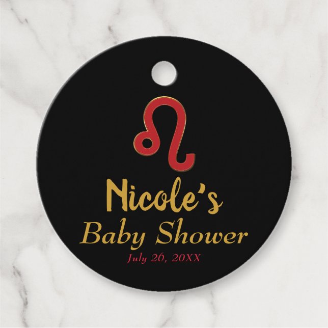 Étiquettes Cadeau SIGNE LEO Zodiac Juillet Août Astrologie Baby show (Devant)