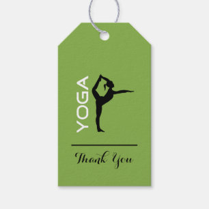 Étiquettes-cadeau Silhouette de pose de yoga sur Merci Arrière - pla