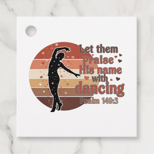 Étiquettes Cadeau Silhouette d'une danseuse - Design basé sur le psa (Devant)