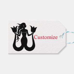 Étiquettes-cadeau Silhouette Tonnerre_Cove de sirène à deux queue