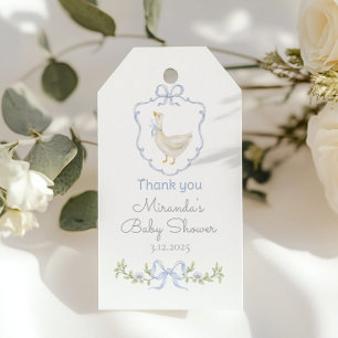 Étiquettes-cadeau Silly Goose Blue créat Baby shower Merci