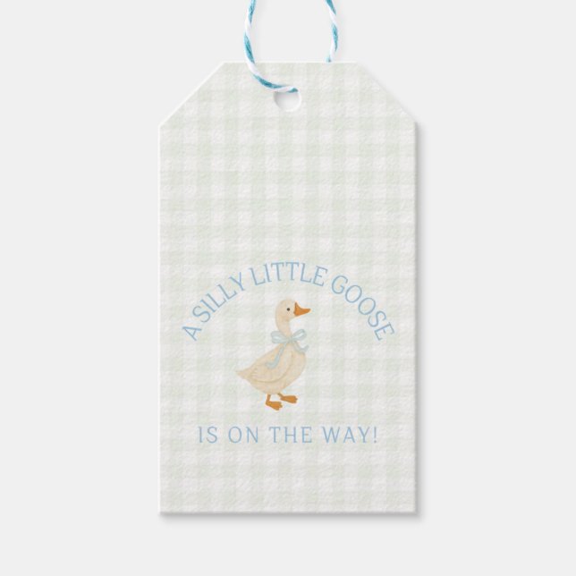 Étiquettes-cadeau Silly Little Goose Baby Shower  (Devant)