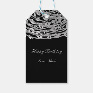 Étiquettes-cadeau Silver Glam Cheetah Imprimer Poster de animal exot