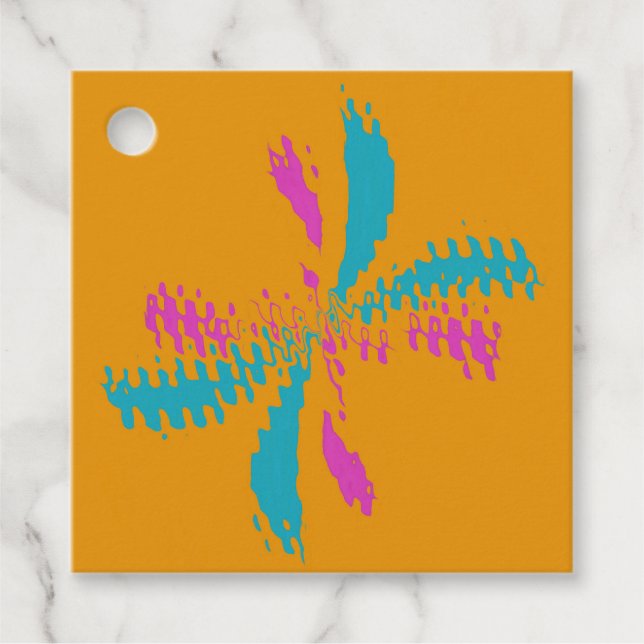 Étiquettes Cadeau Simple Abstrait Papillon Motif Messy Vol (Devant)