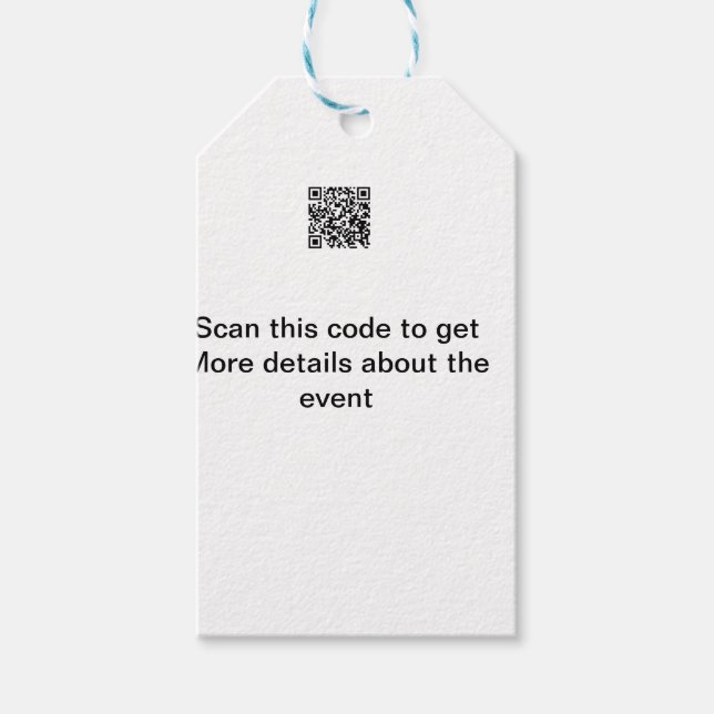 Étiquettes-cadeau Simple analyse de code Q R modèle d'événement méti (Devant)