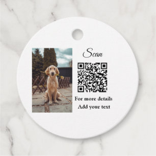 Étiquettes Cadeau Simple animal name details QR code add text photo