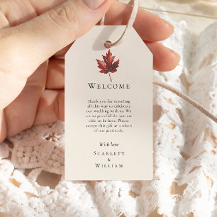 Étiquettes-cadeau Simple automne de crème de la feuille Destination 