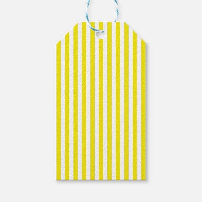 Étiquettes-cadeau Simple bande jaune et blanche (Devant)