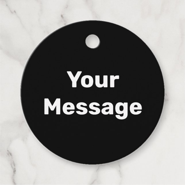 Étiquettes Cadeau Simple Black and White Your Message Text Template (Devant)
