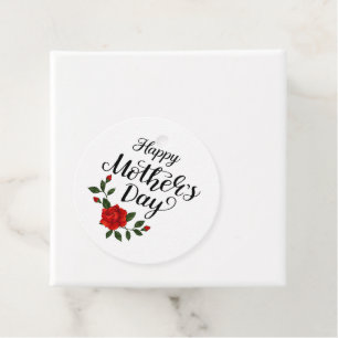 Étiquettes Cadeau Simple Bonne Fête des Mères Floral Calligraphie