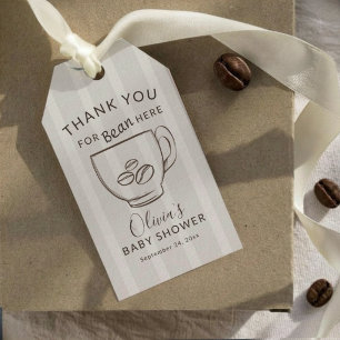 Étiquettes-cadeau Simple Café Bébé Merci d'être venu ici
