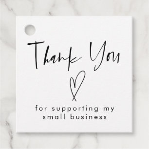 Étiquettes Cadeau Simple coeur de Merci Petite entreprise