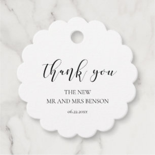 Étiquettes Cadeau Simple design élégant de mariage