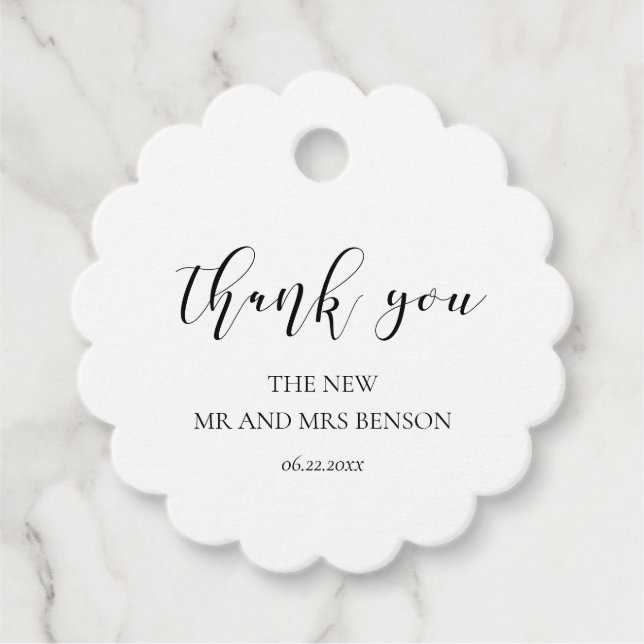 Étiquettes Cadeau Simple design élégant de mariage (Devant)