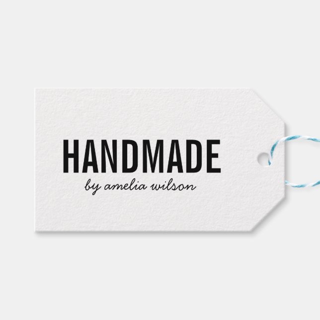 Étiquettes-cadeau Simple Design Rustique Artisanat (Devant (Horizontal))