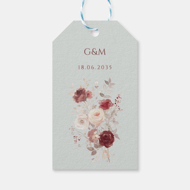 Étiquettes-cadeau Simple Dove Grey Watercolor Wildflower Floral  (Dos)