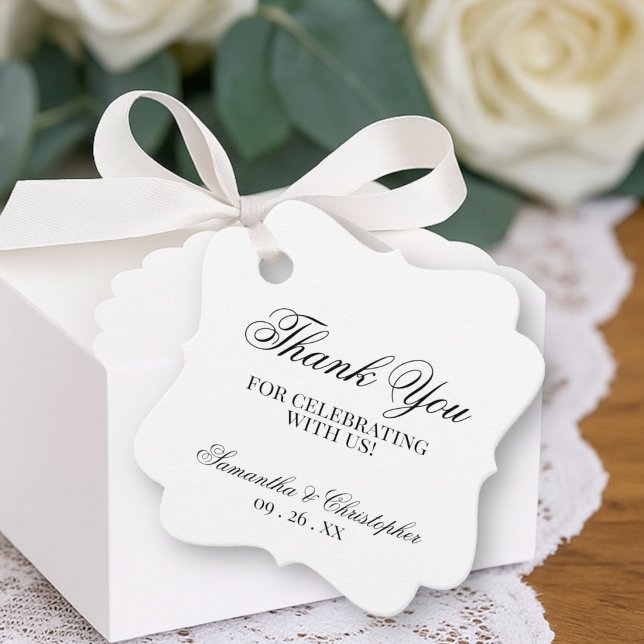 Étiquettes Cadeau Simple Élégance Merci Mariage (Créateur téléchargé)
