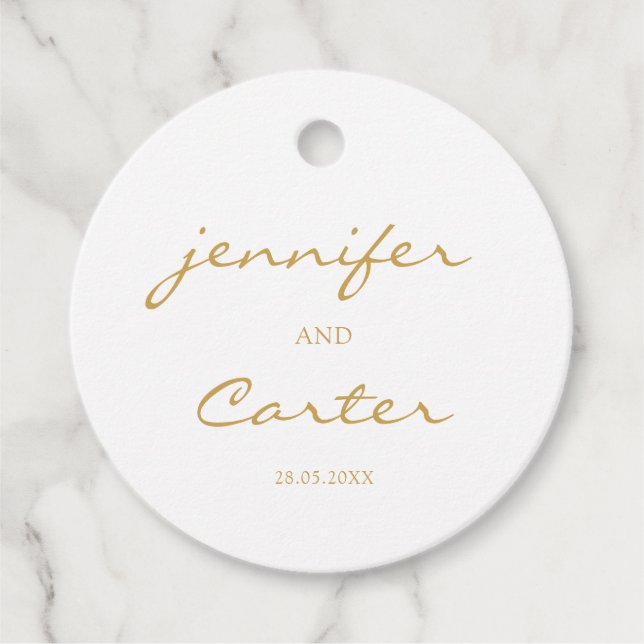 Étiquettes Cadeau Simple, élégant. 1 mariage photo (Devant)
