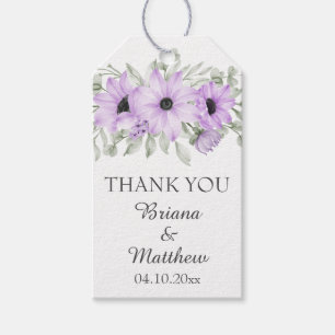 Étiquettes-cadeau Simple Élégant Aquarelle Floral Violet Classique G
