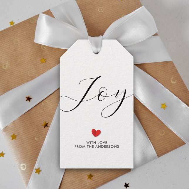 Étiquettes-cadeau Simple élégant Noël Joie et Amour Vacances (Créateur téléchargé)