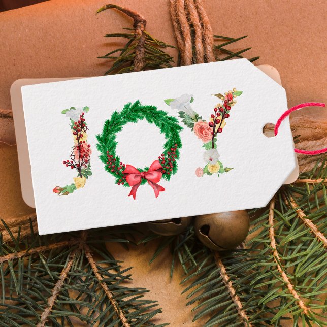 Étiquettes-cadeau Simple élégant script de joie de la couronne de No (Créateur téléchargé)