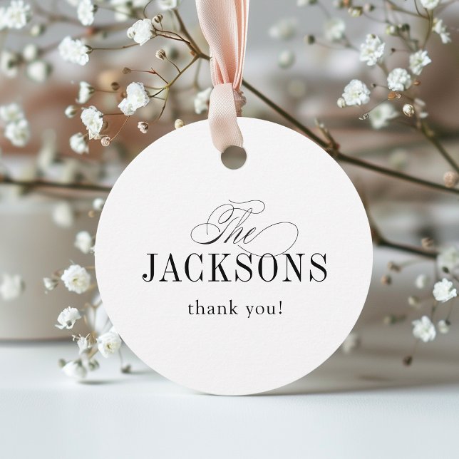 Étiquettes Cadeau Simple Elegant Timeless Typography Wedding (Simple Elegant Timeless Typography Wedding Favor Tags)