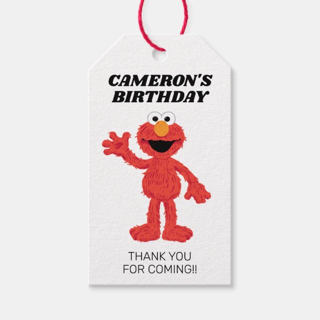 Étiquettes-cadeau Simple Elmo 1er Anniversaire Fête Favoriser (Devant)