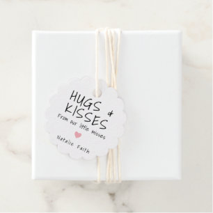 Étiquettes Cadeau Simple fille rose coeur mignonne Baby shower