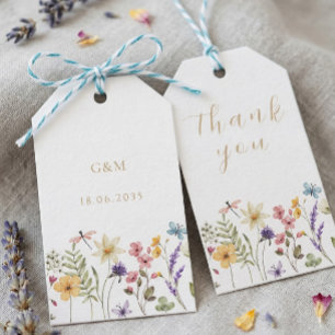 Étiquettes-cadeau Simple Fleur Florale Aquarelle Beige