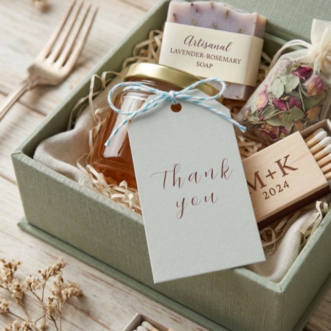 Étiquettes-cadeau Simple Fleur Sauvage Aquarelle Gris Colombe Floral (Créateur téléchargé)