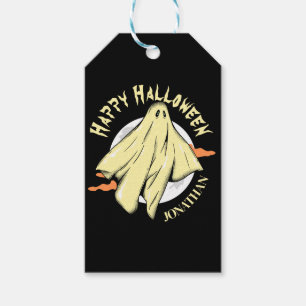 Étiquettes-cadeau Simple Halloween fantôme éffrayant Nom personnalis
