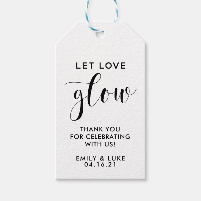 Étiquettes-cadeau Simple Laisser l'amour lumineux Mariage chandelle  (Devant)