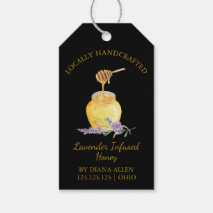 Étiquettes-cadeau Simple Lavande infusée de miel Hang Tag l Noir