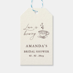 Étiquettes-cadeau Simple Love is Brewing Coffee Bridal Shower 