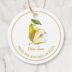 Étiquettes Cadeau Simple maison confiture de poire Hang Tag l Blanc