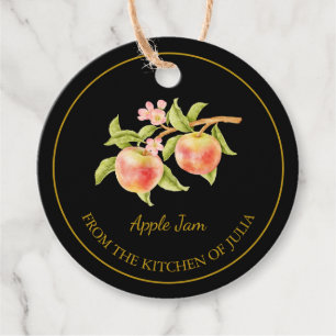 Étiquettes Cadeau Simple maison confiture de pomme Hang Tag l Noir