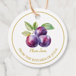 Étiquettes Cadeau Simple maison confiture de prune Hang Tag l Blanc